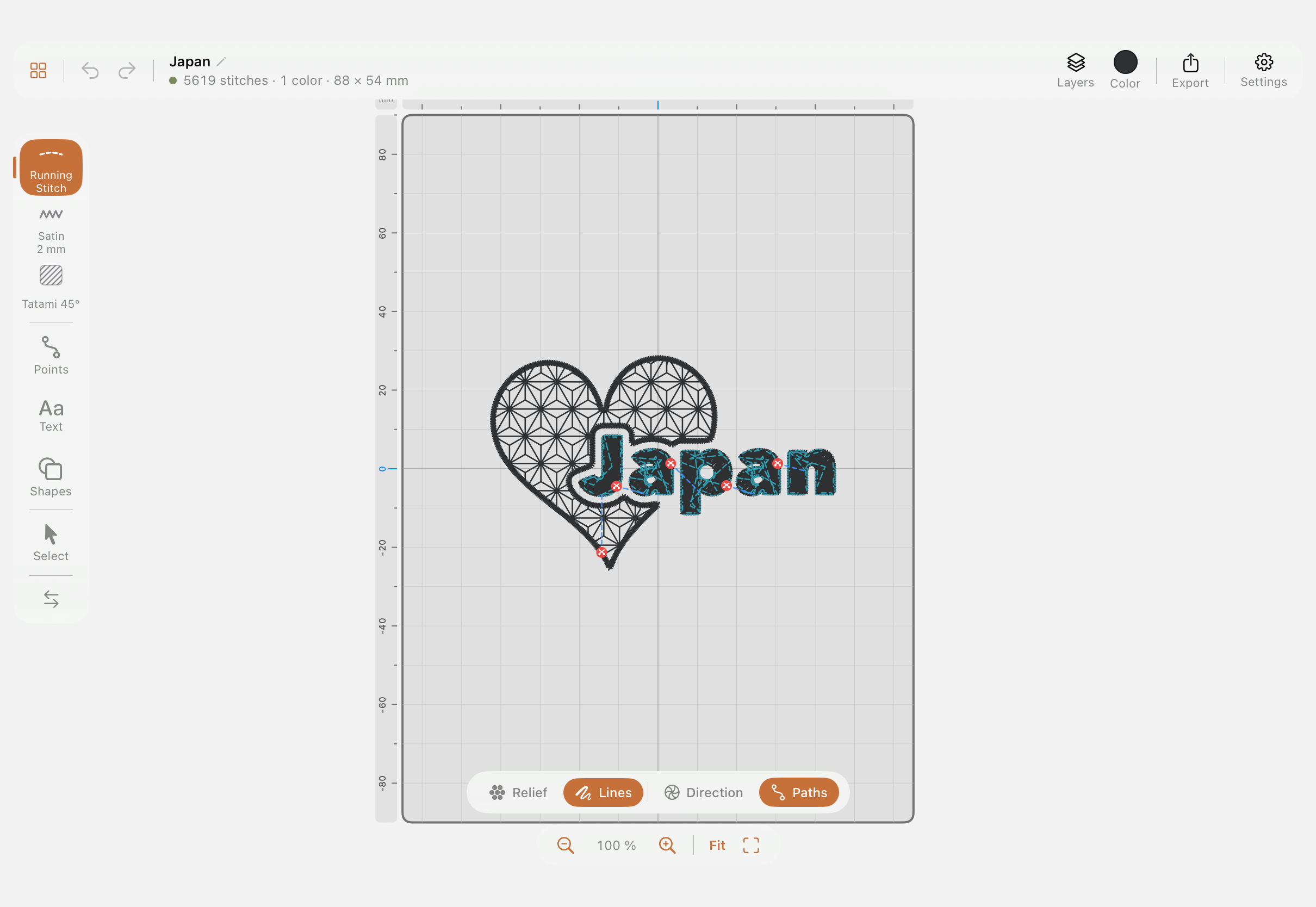 The StitchPencil editor with a project open